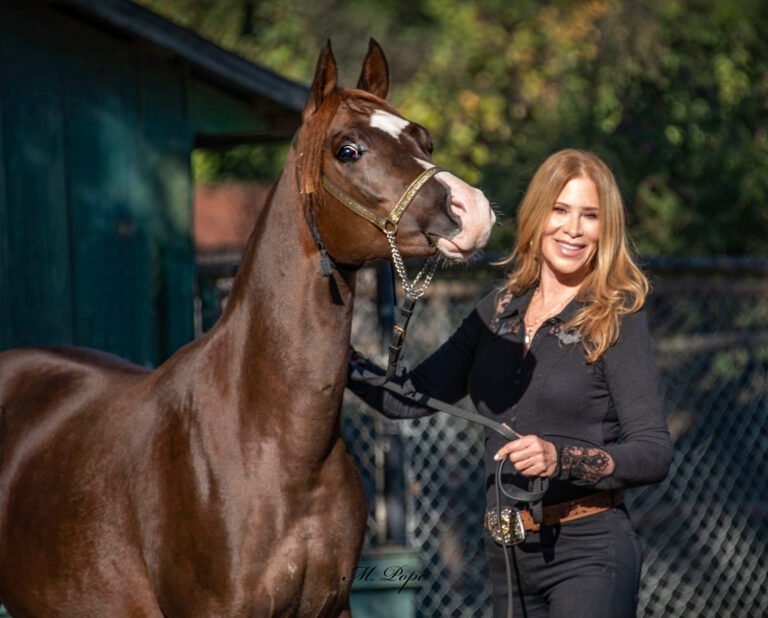 Philanthropist Ann Lesley Smith and her Purebred Arabian Horse, Amir Fadjur Salaam